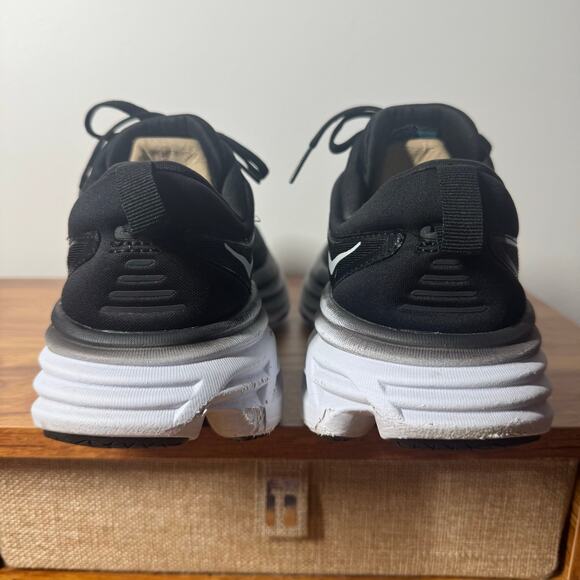 HOKA Bondi 8 Sneaker Women 8.5B Black White 1127952 BWHT Running Walking Spring - Picture 6 of 13
